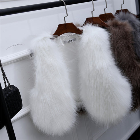 Faux Fox Fur Short Slim Waistcoat - ROUTINE FASHION